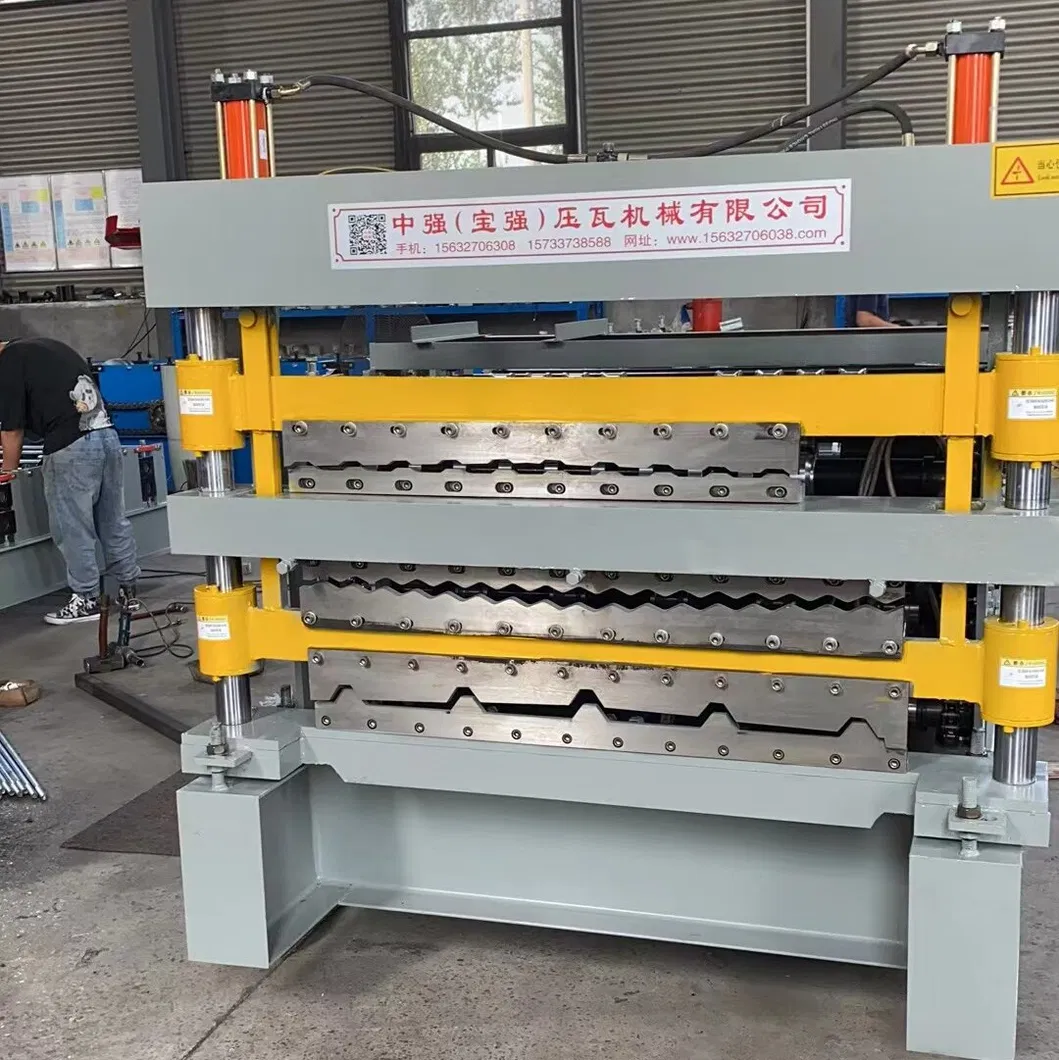 Estructura de Perfil de acero metálico Suelo baldosas hacer chapa de techo Máquina formadora de rodillos de techo de pared de placa de panel