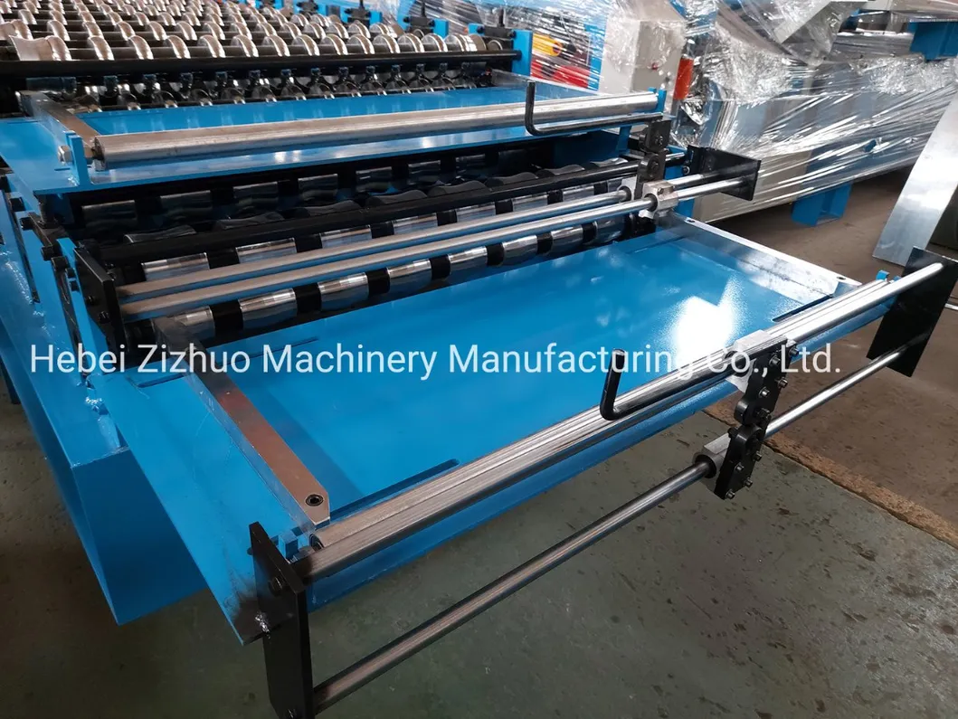 Máquina de formación en frío para hacer tejas de metal galvanizado de doble capa de acero PV4-Ondulado con perfil de caja para techos en Chile