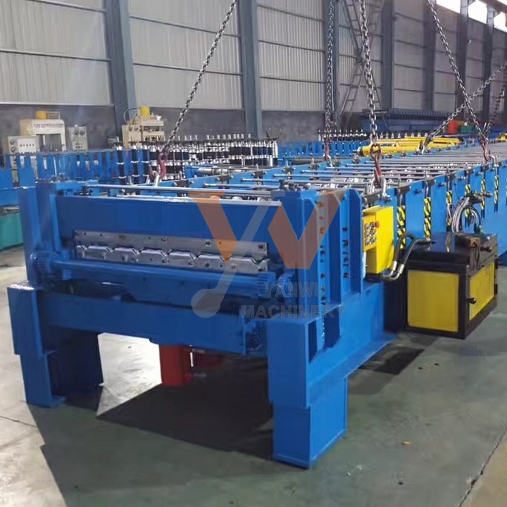 Máquinas de conformado de rollos de láminas de techo corrugadas trapezoidales de dos perfiles de doble capa de metal de bobinas de aluminio y galvanizado PPGI coloreadas Yanwu