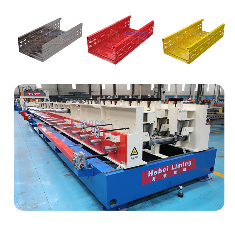 Máquina de fabricación de bandejas de cable perforadas de tipo ajustable y cambiable automático con formación en frío y punzonado
