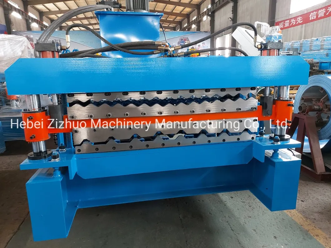 Máquina de formación en frío para hacer tejas de metal galvanizado de doble capa de acero PV4-Ondulado con perfil de caja para techos en Chile