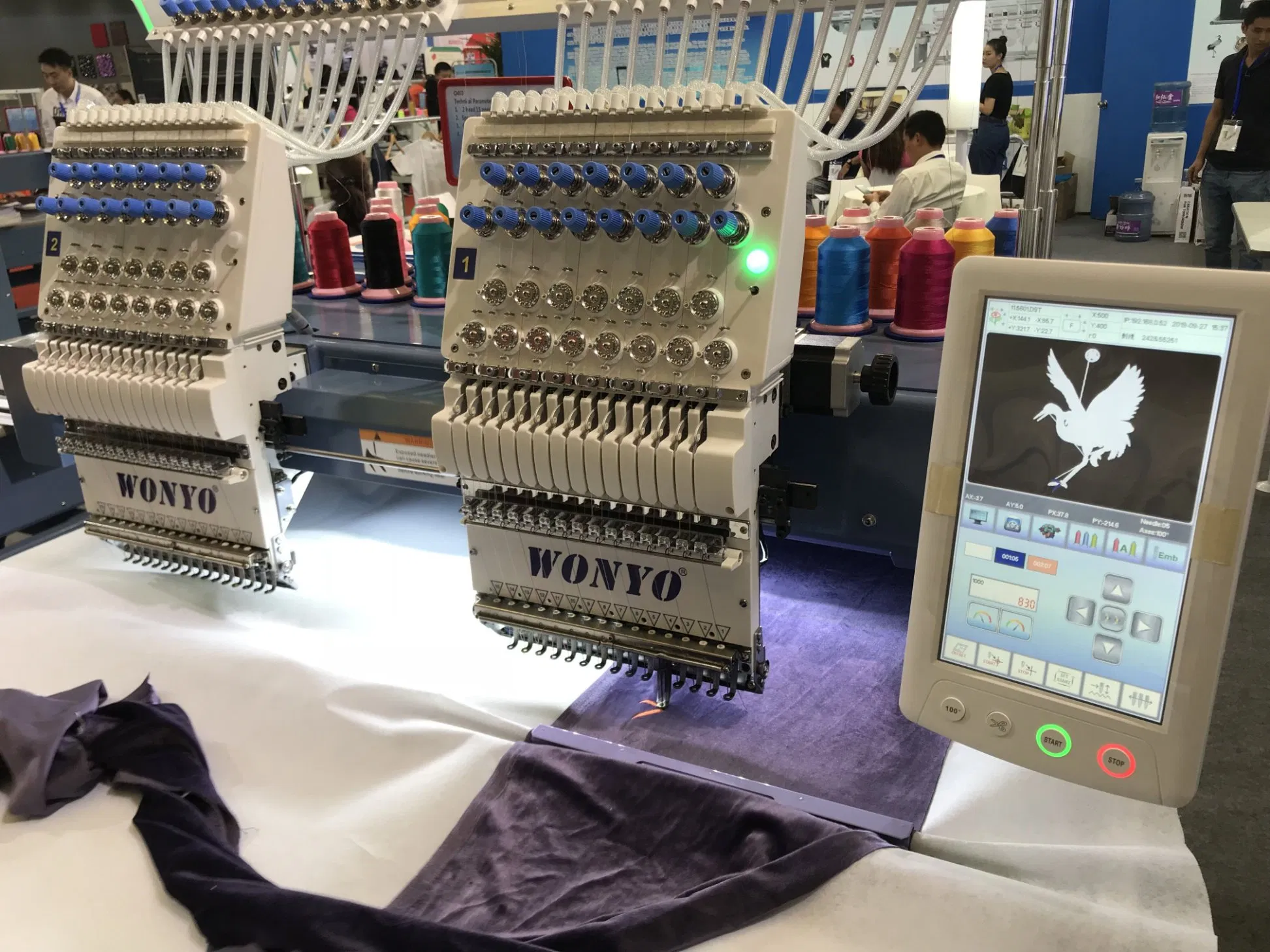 Wy1502CH Máquina de bordar Industrial Feiya 2 Camisas Sombrero Precio con 15 Agujas
