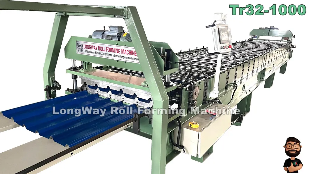 T32 Máquina de formación de paneles de chapa de acero galvanizado trapezoidal para techos de perfil