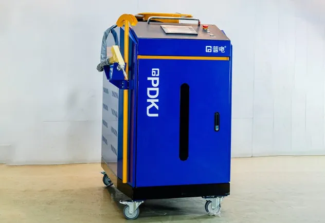 Detalle de máquina de soldadura láser