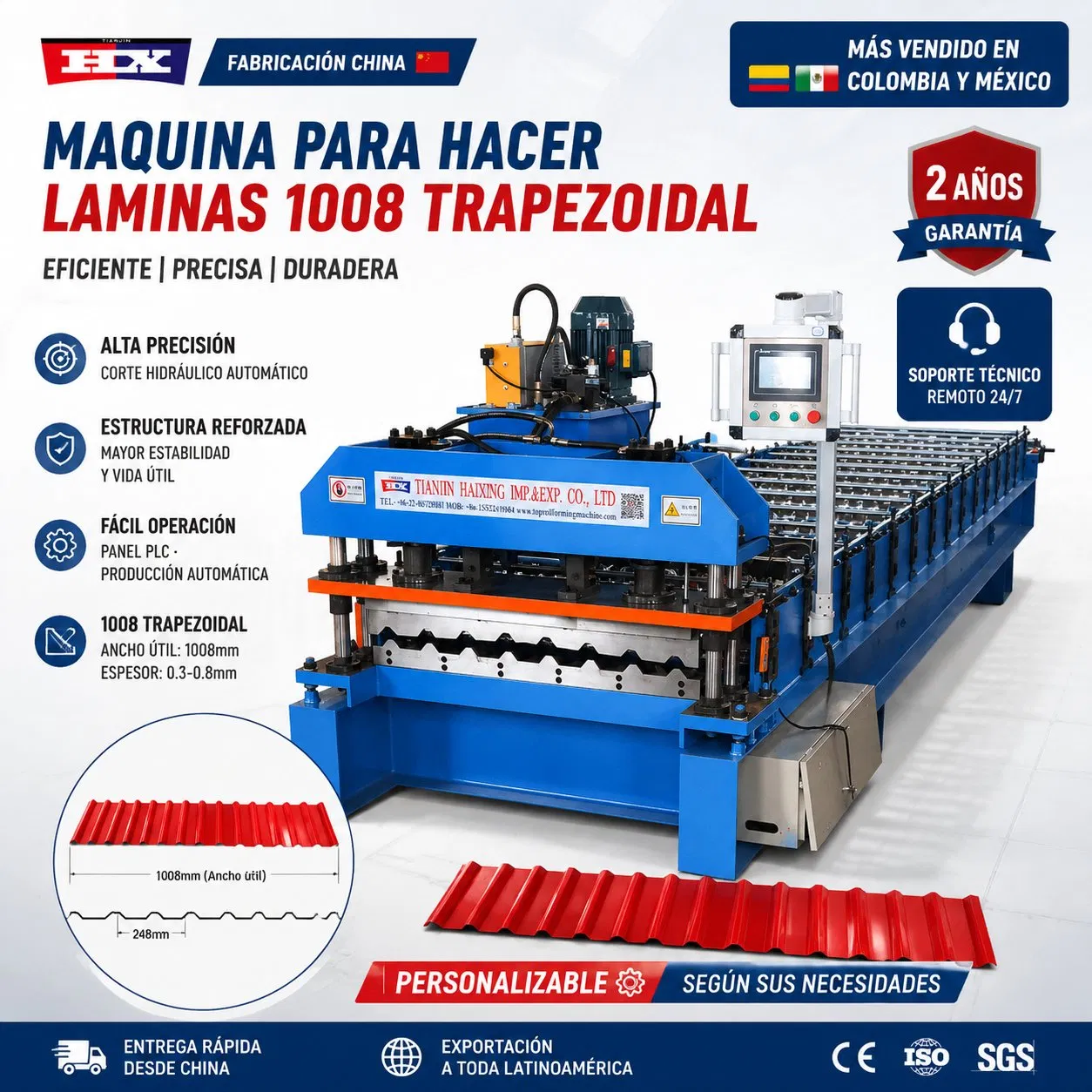 Máquina de Fabricación Personalizada de Materiales de Construcción 1008 Máquina Formadora de Rollos de Tejas de Hierro Metálico Trapezoidal de Zinc Maquina Para Hacer