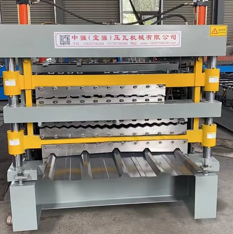 Estructura de Perfil de acero metálico Suelo baldosas hacer chapa de techo Máquina formadora de rodillos de techo de pared de placa de panel