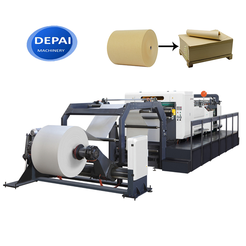Máquina de corte, despiece y corte transversal de papel de embalaje jumbo de doble 1 2 4 rollos a hojas