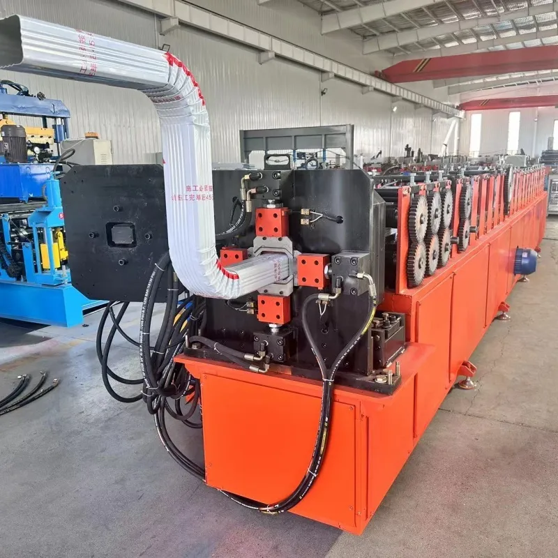 High Precision Seamless Round Rain Gutter Making Machine Full Auto Downspout Drainage Pipe Roll Former