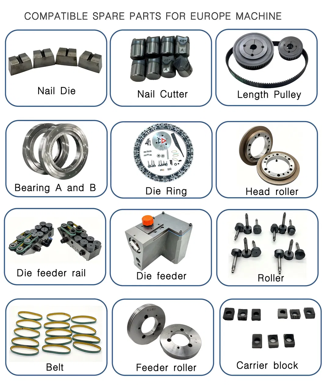 Riel de alimentación de matriz OEM/ODM para máquina de fabricación de clavos Enkotec