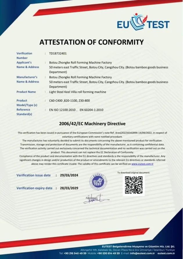 Certificación CE / ISO 1