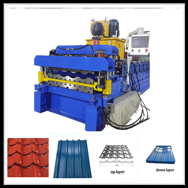 Máquina de fabricación de paneles de techo de acero color de doble Pbr, máquina de conformado en frío para techos de metal, venta caliente en EE. UU