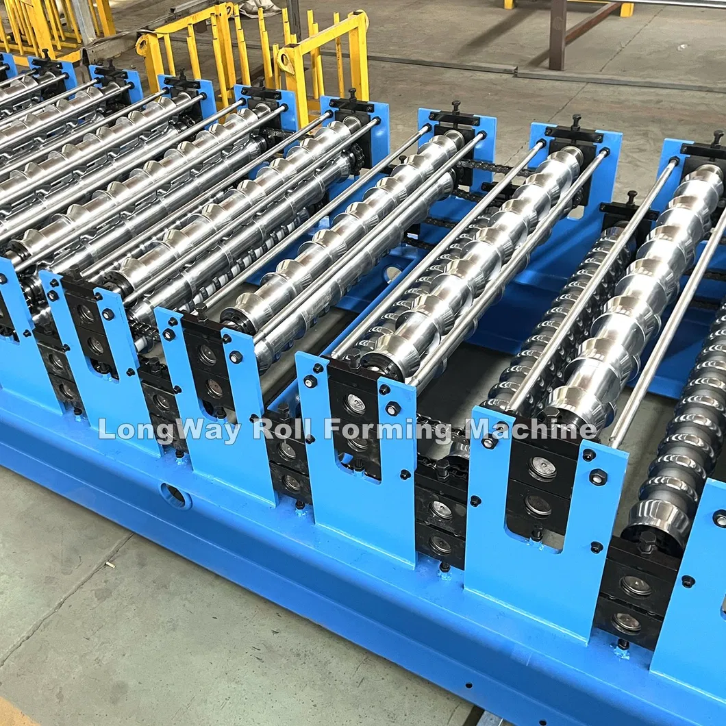 Máquina de fabricación de paneles de techo corrugados trapezoidales de acero color galvanizado de aluminio de doble capa mediante conformado en frío
