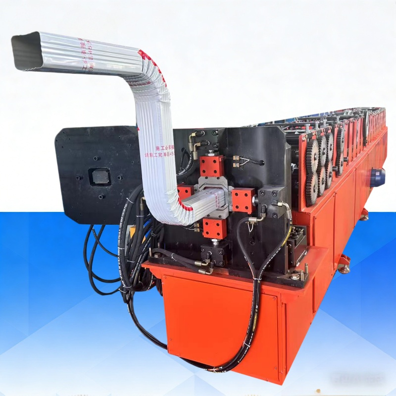 High Precision Seamless Round Rain Gutter Making Machine Full Auto Downspout Drainage Pipe Roll Former