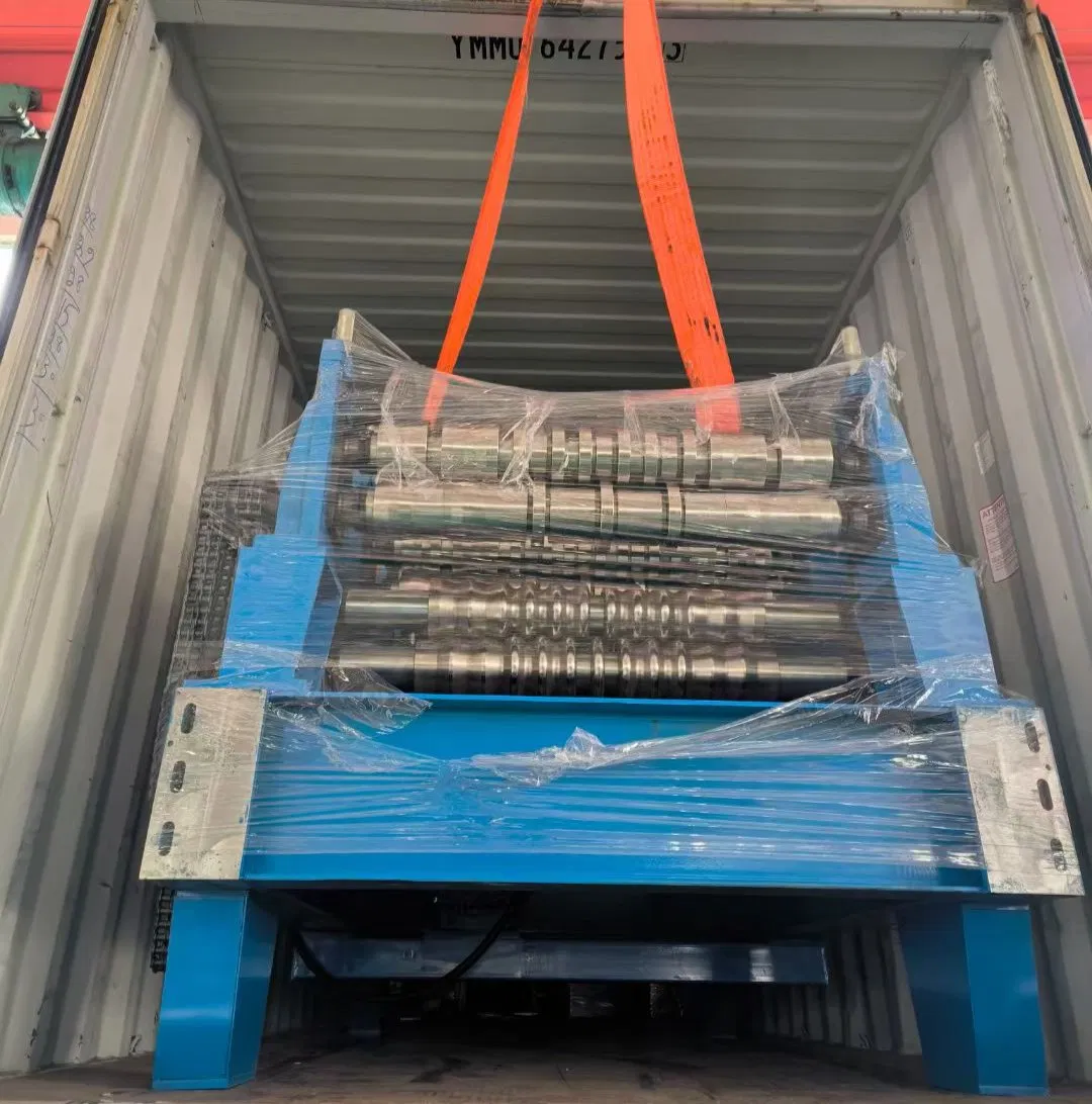 Máquinas de conformado de rollos de láminas de techo corrugadas trapezoidales de dos perfiles de doble capa de metal de bobinas de aluminio y galvanizado PPGI coloreadas