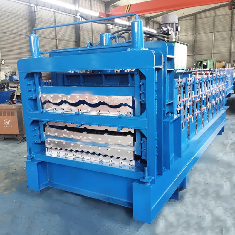 Máquina de conformado de paneles de techo de triple capa de tres capas para la fabricación de tejas