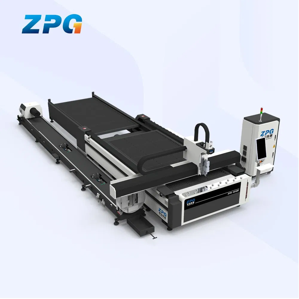 Máquina de corte integrada de láser de fibra de fábrica directa 3015at para chapa y tubo con plataforma de intercambio automático para soporte de panel solar y equipo energético