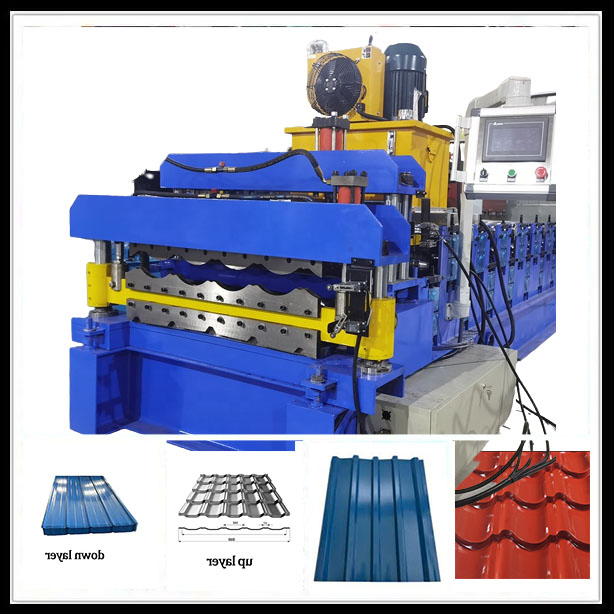 Máquina de fabricación de paneles de techo de acero color de doble Pbr, máquina de conformado en frío para techos de metal, venta caliente en EE. UU
