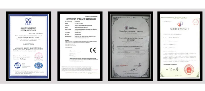 Certificados de calidad de la máquina perfiladora