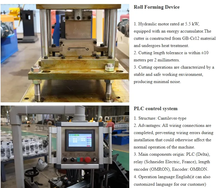 Detalle de rodillos y guías de la máquina