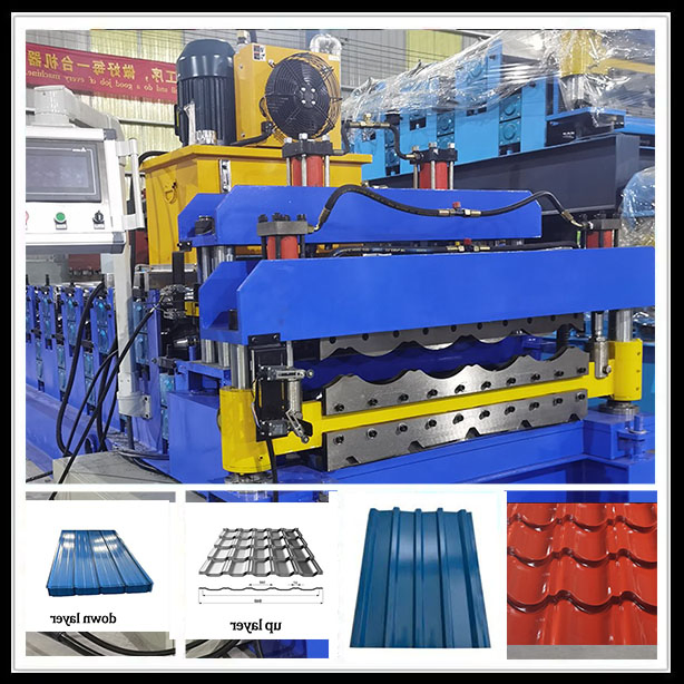 Máquina de fabricación de paneles de techo de acero color de doble Pbr, máquina de conformado en frío para techos de metal, venta caliente en EE. UU