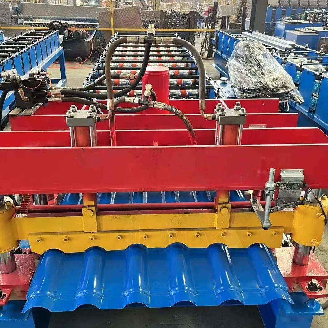 Estructura de Perfil de acero metálico Suelo baldosas hacer chapa de techo Máquina formadora de rodillos de techo de pared de placa de panel