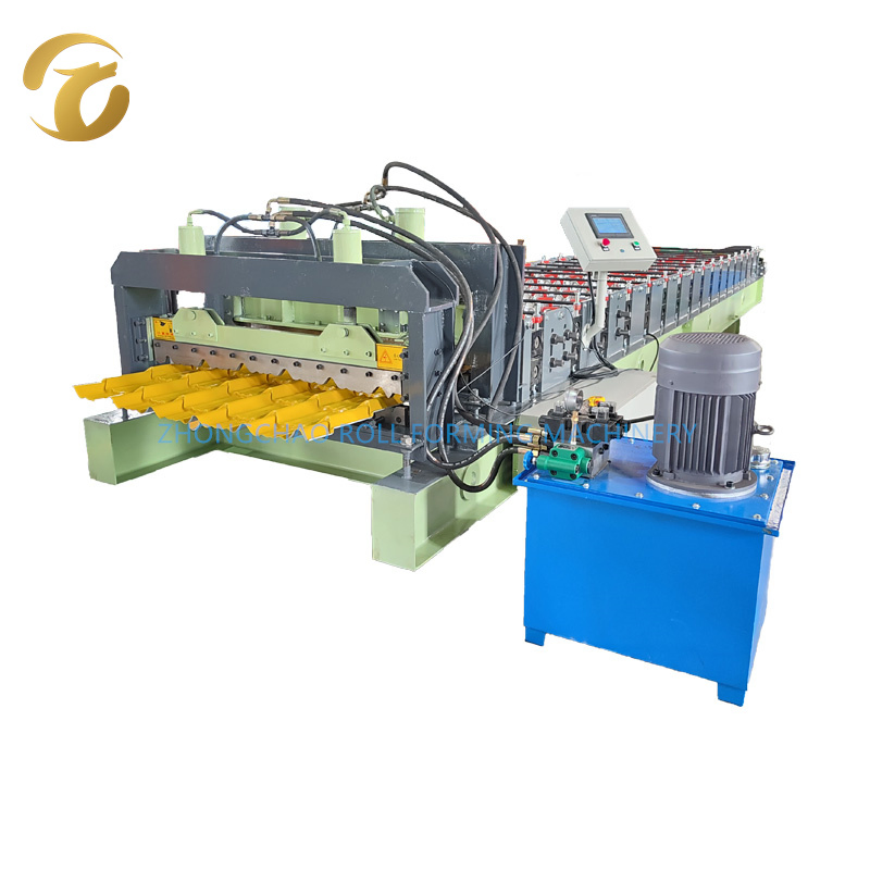 Máquina de formación de rollos de tejas de paso de panel de aluminio de una sola capa