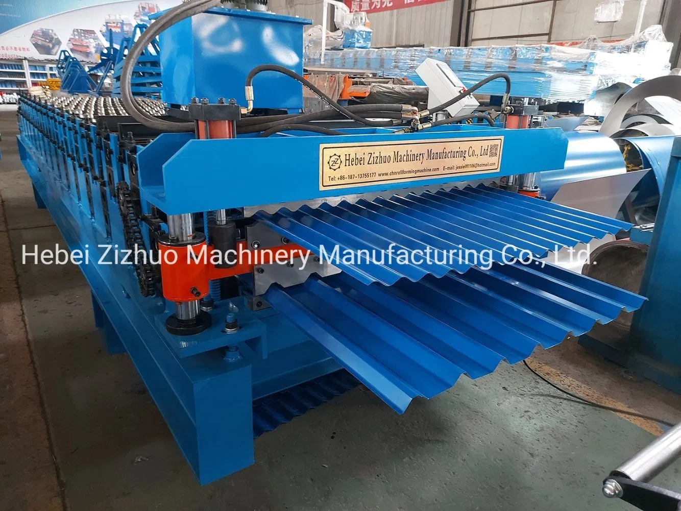 Máquina de formación en frío para hacer tejas de metal galvanizado de doble capa de acero PV4-Ondulado con perfil de caja para techos en Chile
