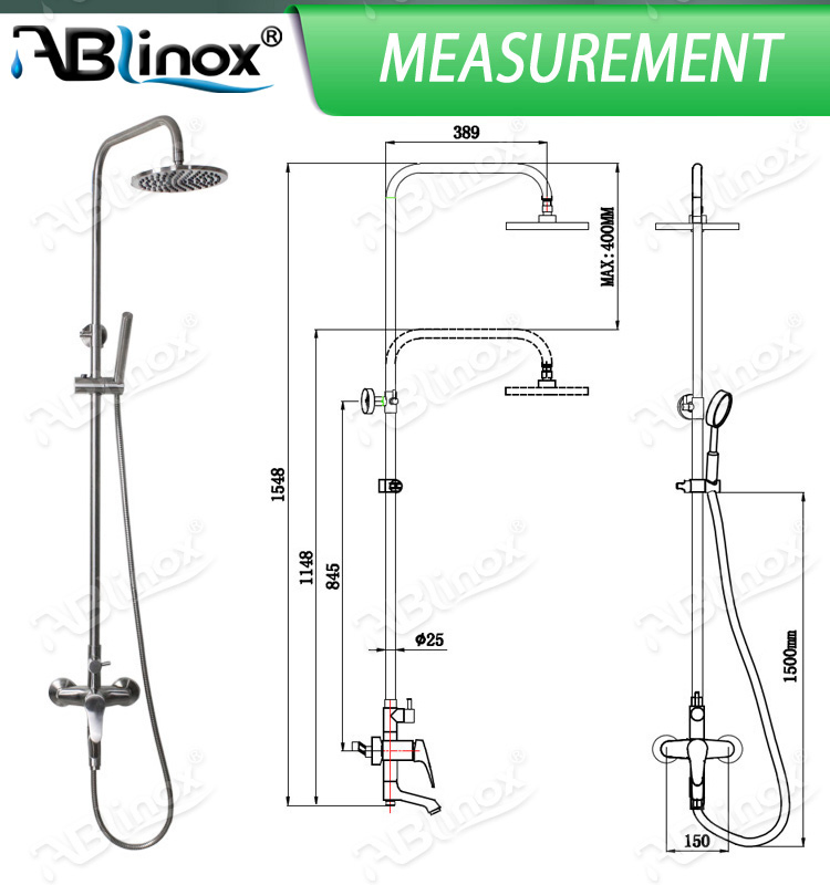 Factory OEM Customized Stainless Steel 304 Shower Bathroom Accessories