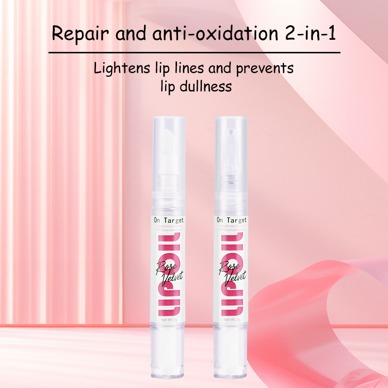 Organic Rose Essential Oil Lip Gel Pen Nourishing Hydration Prevents Cracks &amp; Dry Lines Moisturizing Lip Care