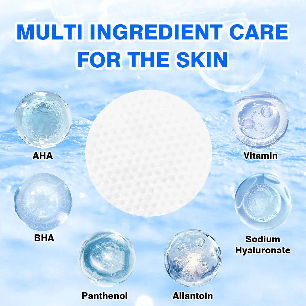 Aha BHA Lactic Acid Face Pore Beauty Toner Pads Wholesale Private Label Facial Cosmetics Skin Care