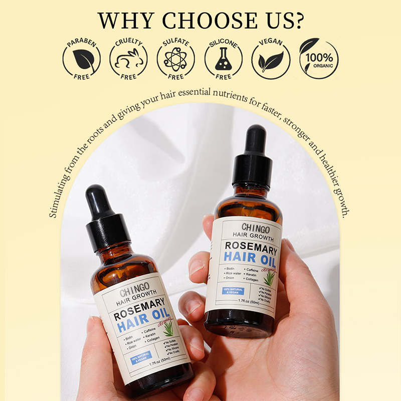 Organic Nourishing Rosemary Hair Oil for Scalp Repair Hair Loss Reduction Growth