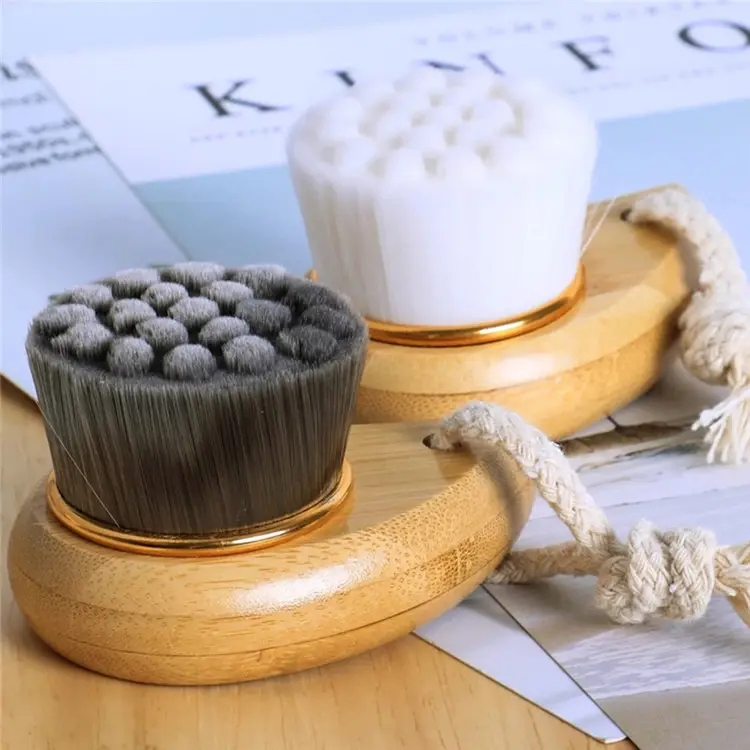 Pine Wood Handle Facial Cleansing Brush Beauty Tools Soft Face Brush