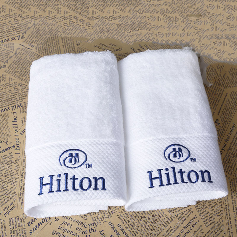 High Quality Custom Logo Embroidered White Super Absorbent 100% Cotton Home Hand Face Bath SPA Hotel Towel
