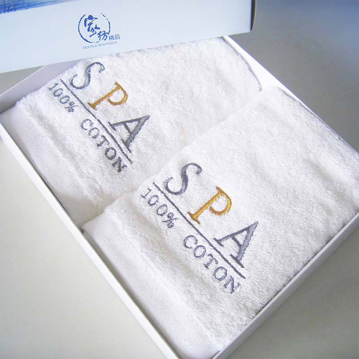 Wholesale OEM/ODM 100% Cotton White Luxury Jacquard Embroidery Quick Dry Bath Towel Set Hotel SPA Towel