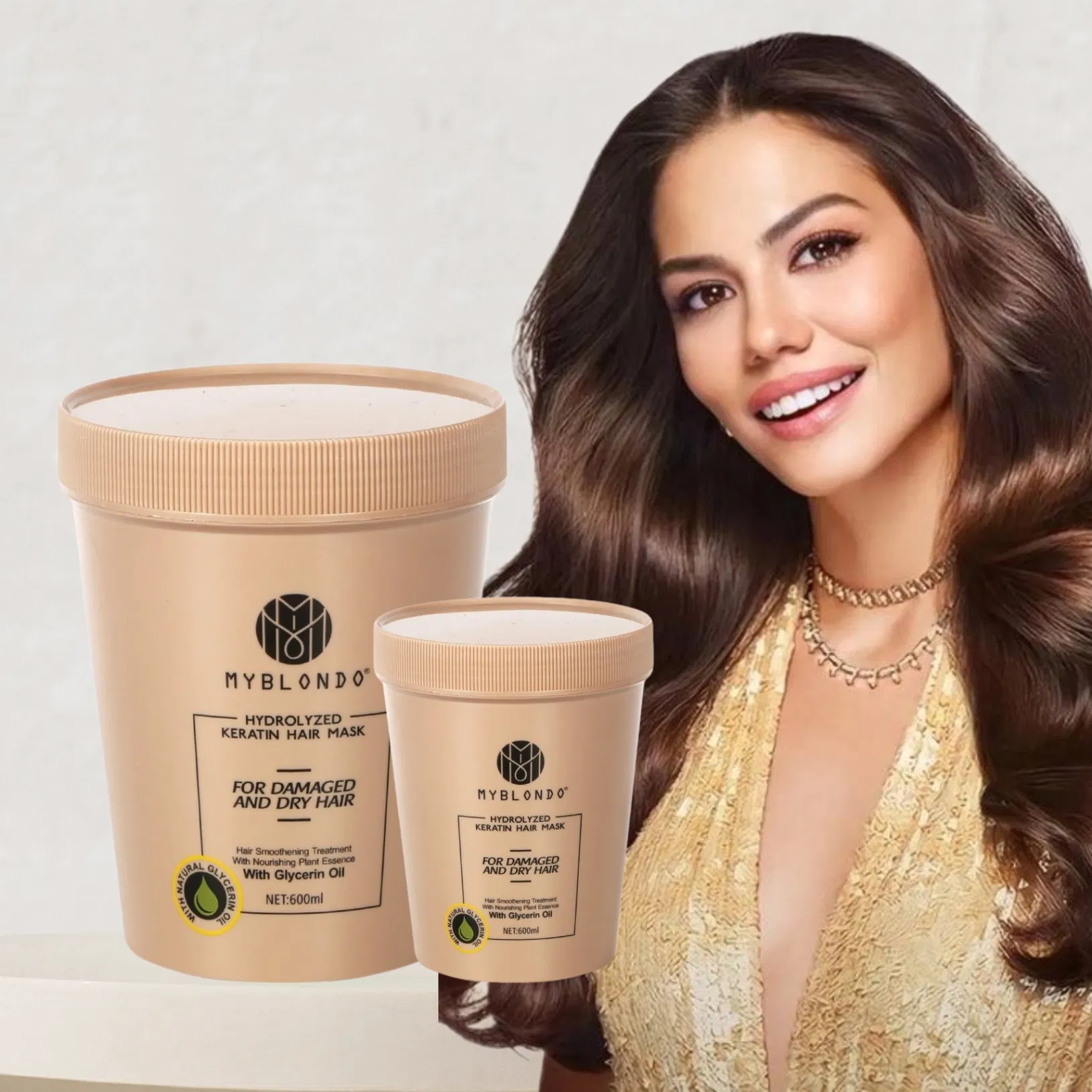 Myblondo Hair Essence Collagen Hair Mask Smoothing Deep Moisturizing Keratin Repair Damage Hair Treatment 600ml