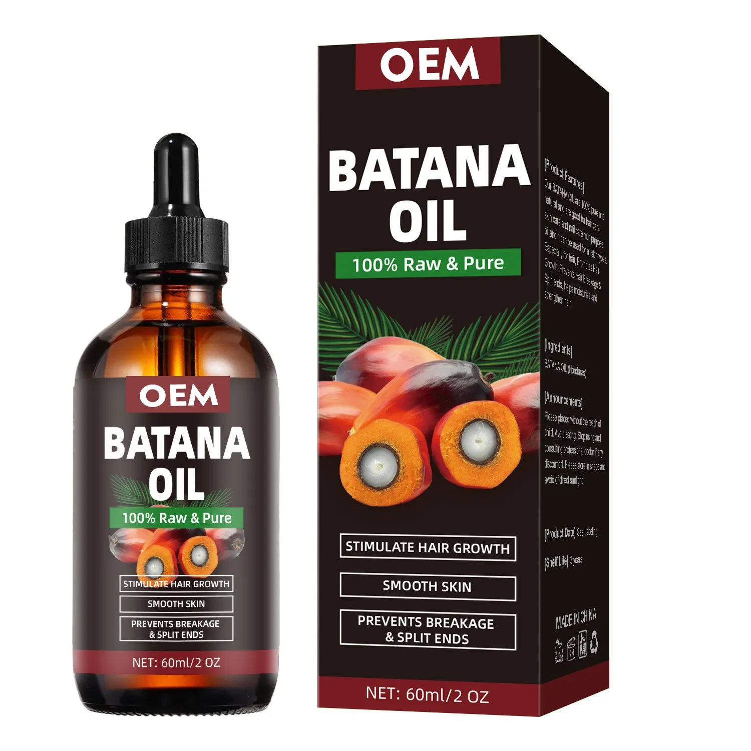 100% Raw Pure Hair Growth Oil Batana Prevents Oil