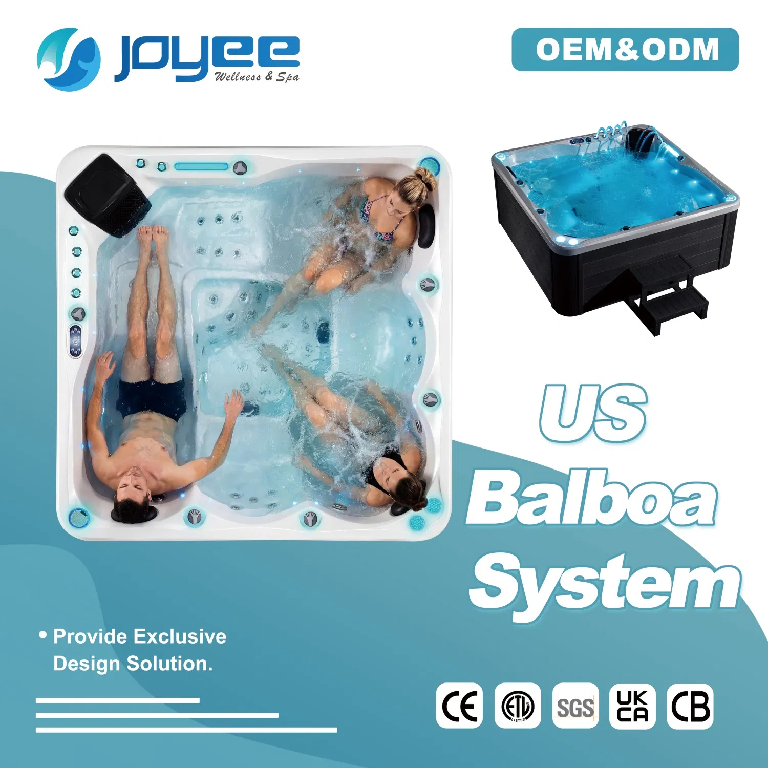 Joyee 5 Persons Balboa Massage SPA Outdoor Whirlpool Bathtub Hot Tub SPA Jakuzi
