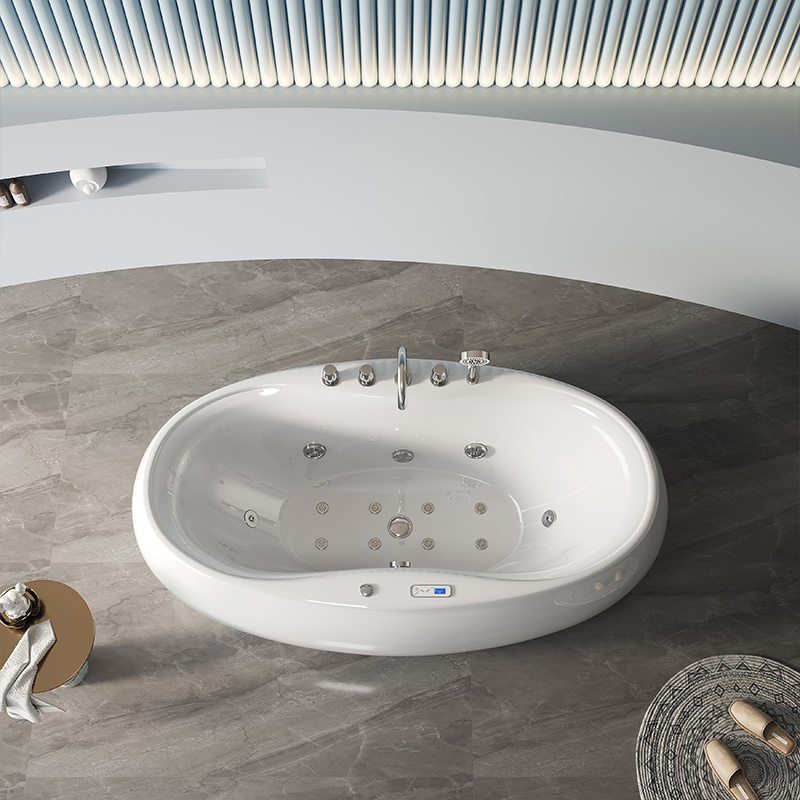 Luxury Bathroom Bathtub with Whirlpool SPA Massage LED Light Hydrotherapy for Villas and Resorts Sanitary Ware