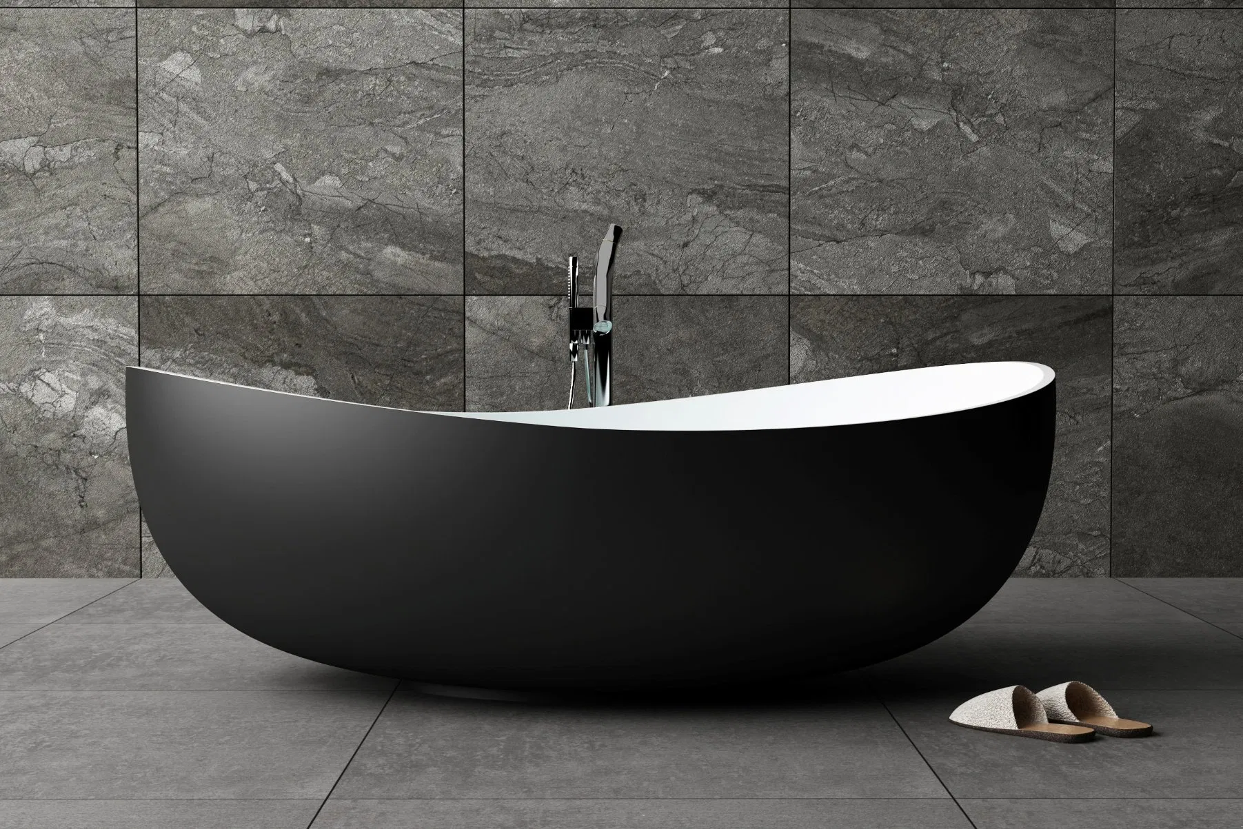 Factory OEM Solid Surface Bathroom Soaking Bathtub Artificial Stone SPA Resin Freestanding Matte White Bath Tub