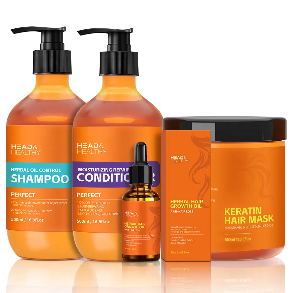 Organic Curly Dry Hair Growth Shampoo Para Cabello and Conditioner Hair Care Sets for Hair Mask Oil