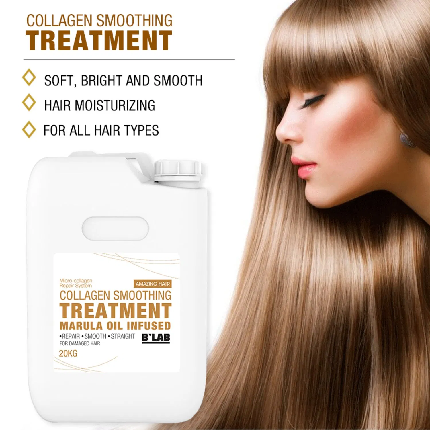 Brazilian Keratin 20kg 50kg Repair Smoothing Protein Keratin Hair Straightener Treatment Cream