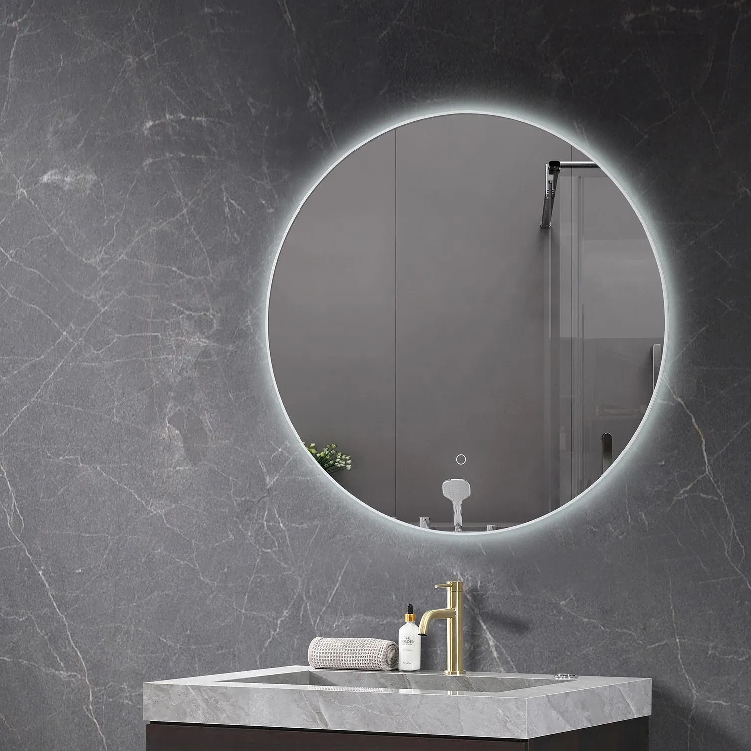ETL CE Espejo Fogless Glass Styling Backlit Mirror Hotel Room Full Aluminum Framed Hair Salon Smart LED Bathroom Wall Mirrors with Light