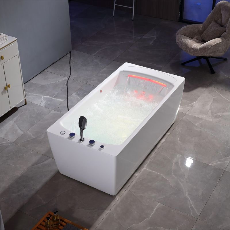 Modern Luxury Sanitary Ware Freestanding Hightech Jets Massage Bath New Designed Waterfall