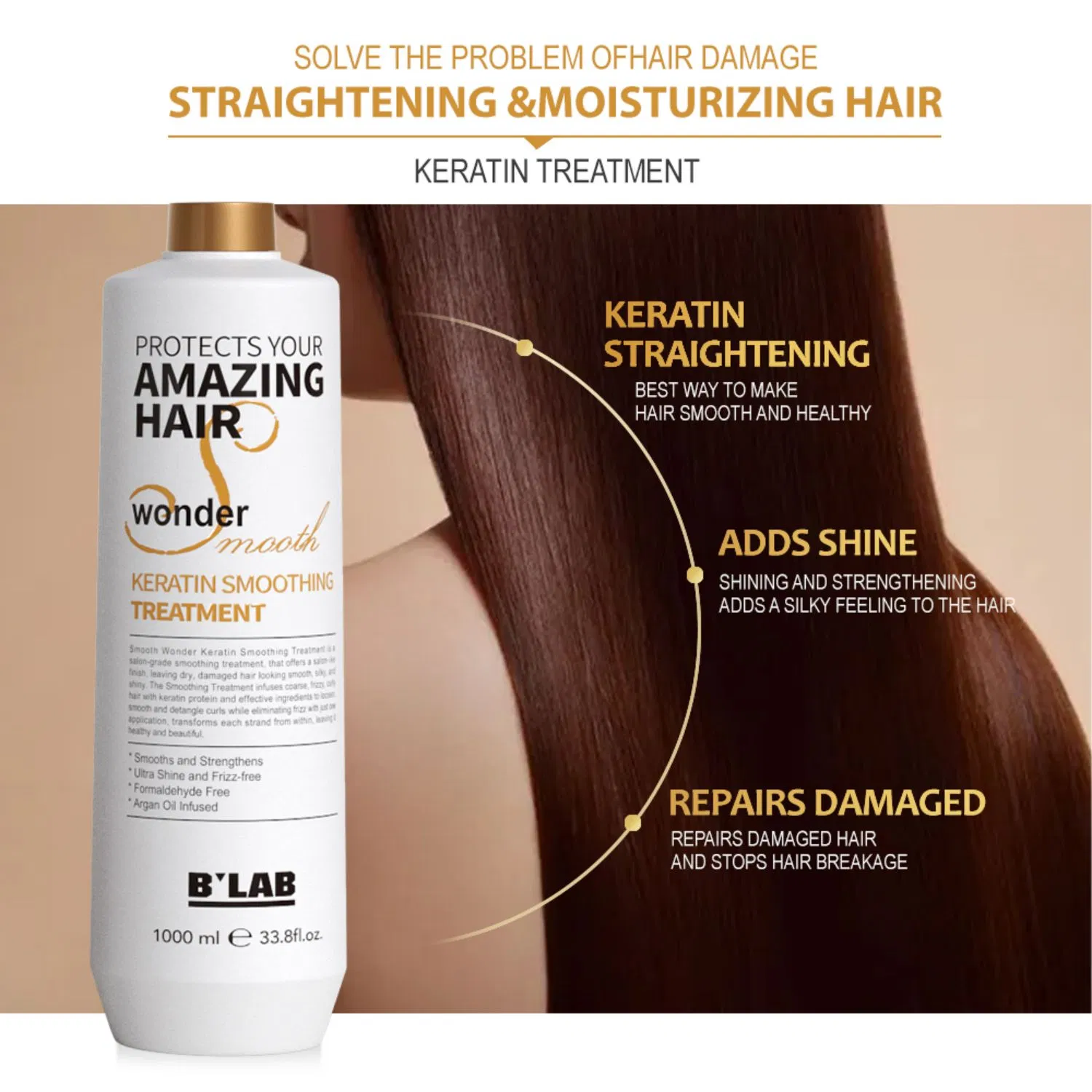 Nano Protein Treatment Cream Moisture Repair Smoothing Brazilian Keratin Hair Straightener Treatment