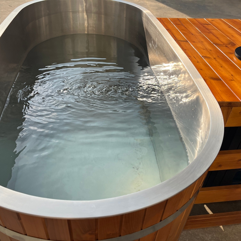 Hot Selling Luxury Hot Bath SPA Thermowood /Cedar Wooden Barrel Cold Plunge Ice Bath Tub with 1HP/2HP Chiller and Heater