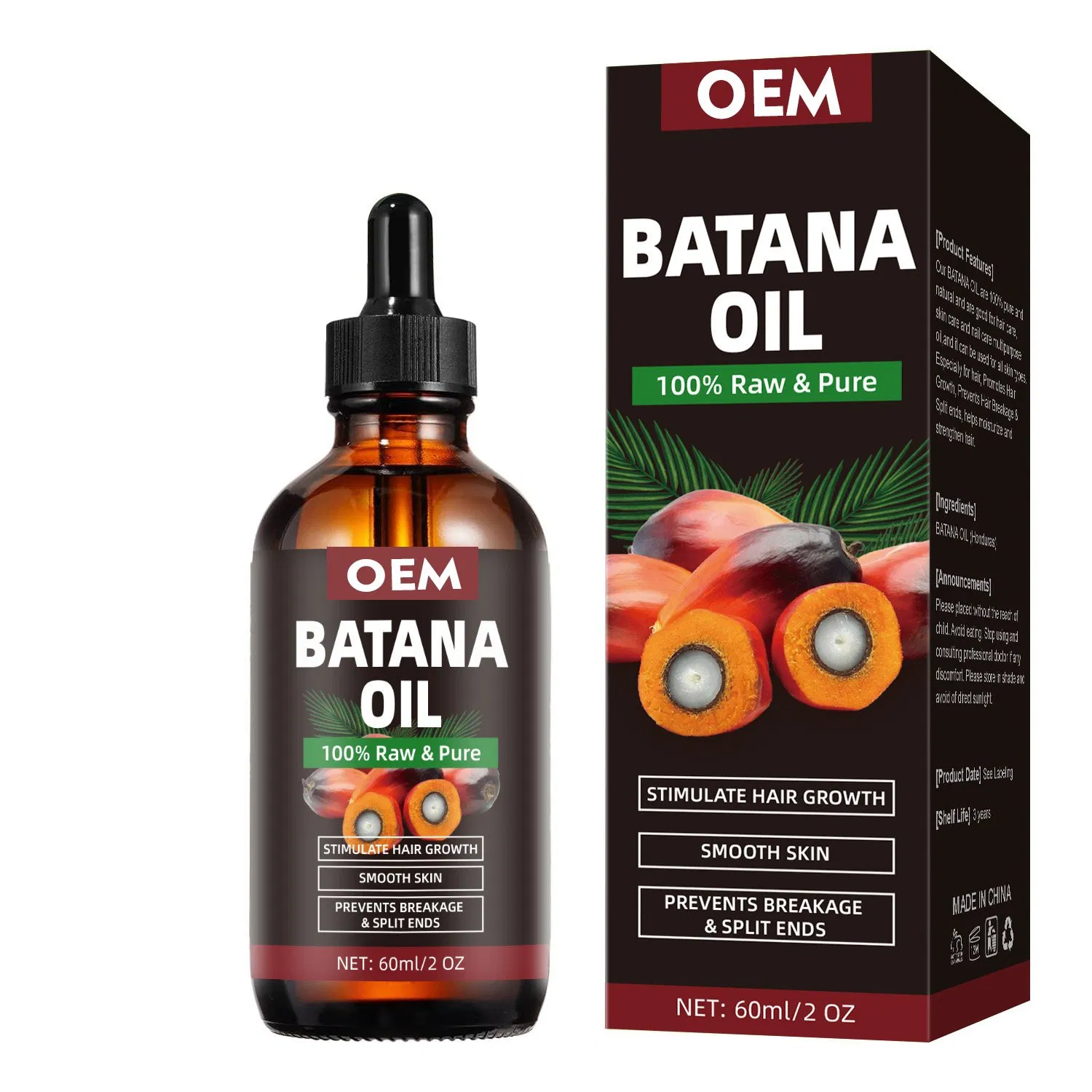 100% Raw Pure Hair Growth Oil Batana Prevents Oil