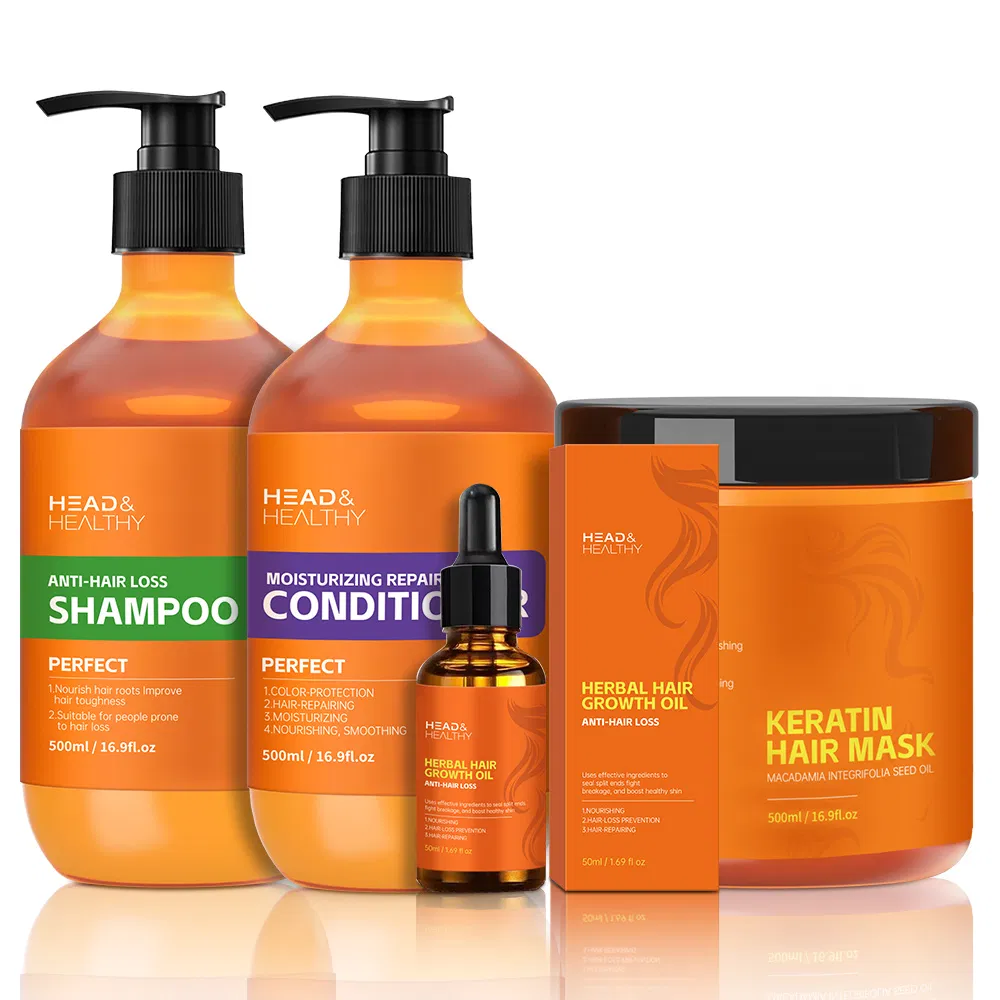 Organic Curly Dry Hair Growth Shampoo Para Cabello and Conditioner Hair Care Sets for Hair Mask Oil