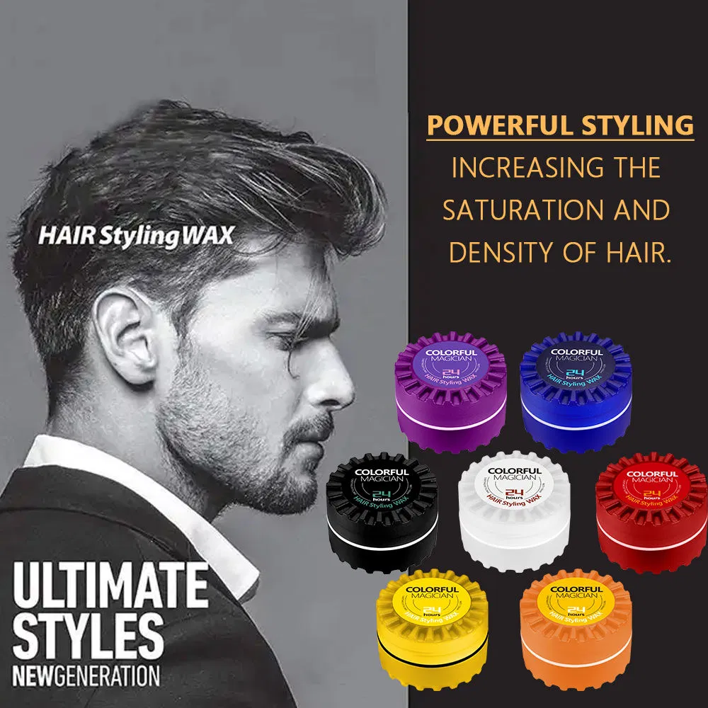 OEM ODM 150g Colorful Extra Strong Hold Hair Styling Wax Pomade Water Based Skull Plastics Box Hair Wax for Men's Hair Style