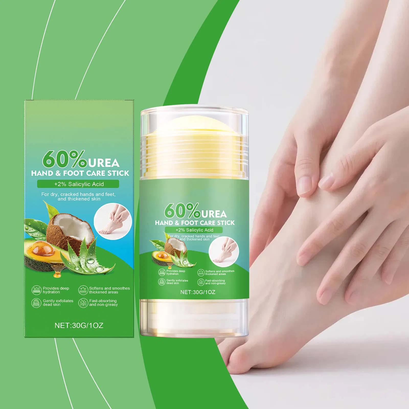Foot Balm Stick Deep Moisturizes Nourishing Exfoliates Callus Remover Foot Cream for Cracked Heel Repair Foot and Hand Care Stick
