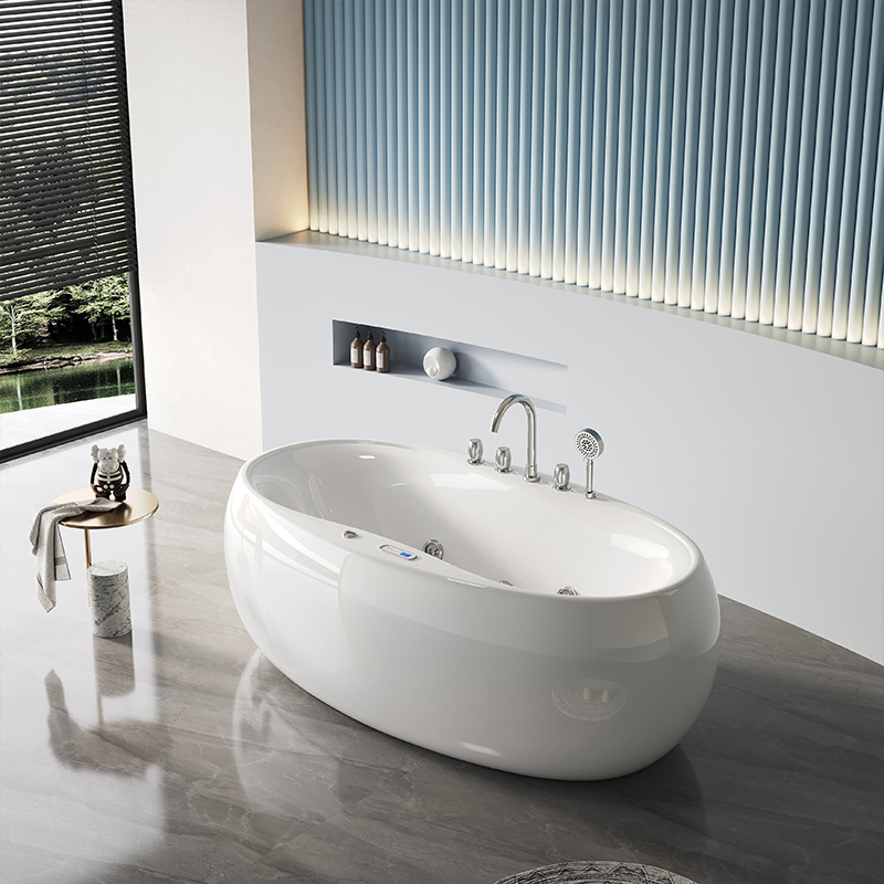 Luxury Bathroom Bathtub with Whirlpool SPA Massage LED Light Hydrotherapy for Villas and Resorts Sanitary Ware